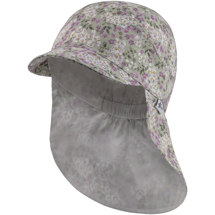 Sterntaler Schirmmütze mit Nackenschutz Millefleurs blassgrün