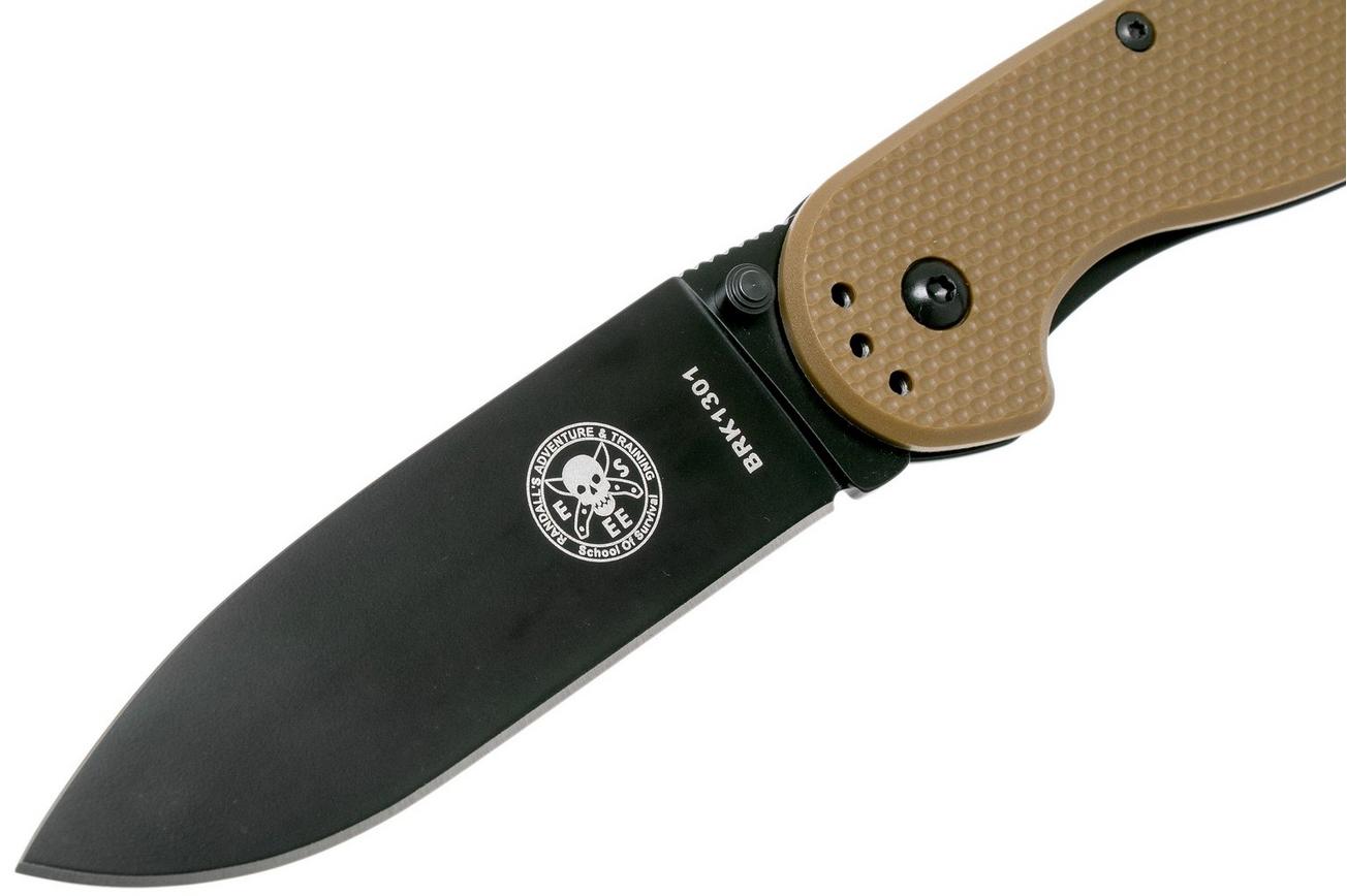 ESEE Avispa zakmes, black D2 blade, Coyote Brown handle BRK1302CBB