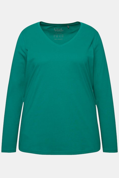 Shirt, Slim, V-Ausschnitt, Langarm