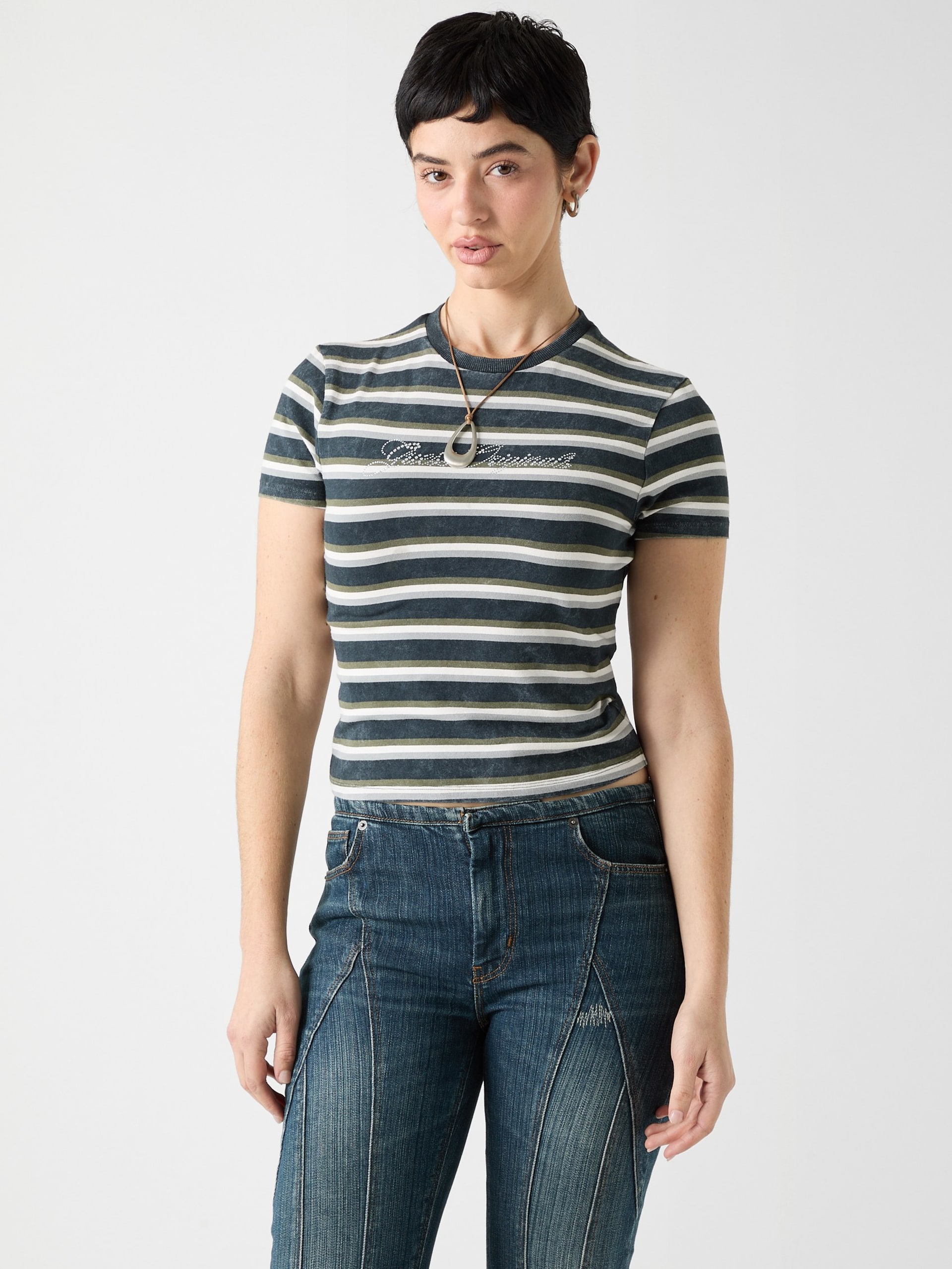 Camiseta infantil listrada ecológica GUESS Originals