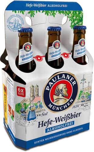 Paulaner Hefe-Weißbier Alkoholfrei 6x0,33 l (MEHRWEG)