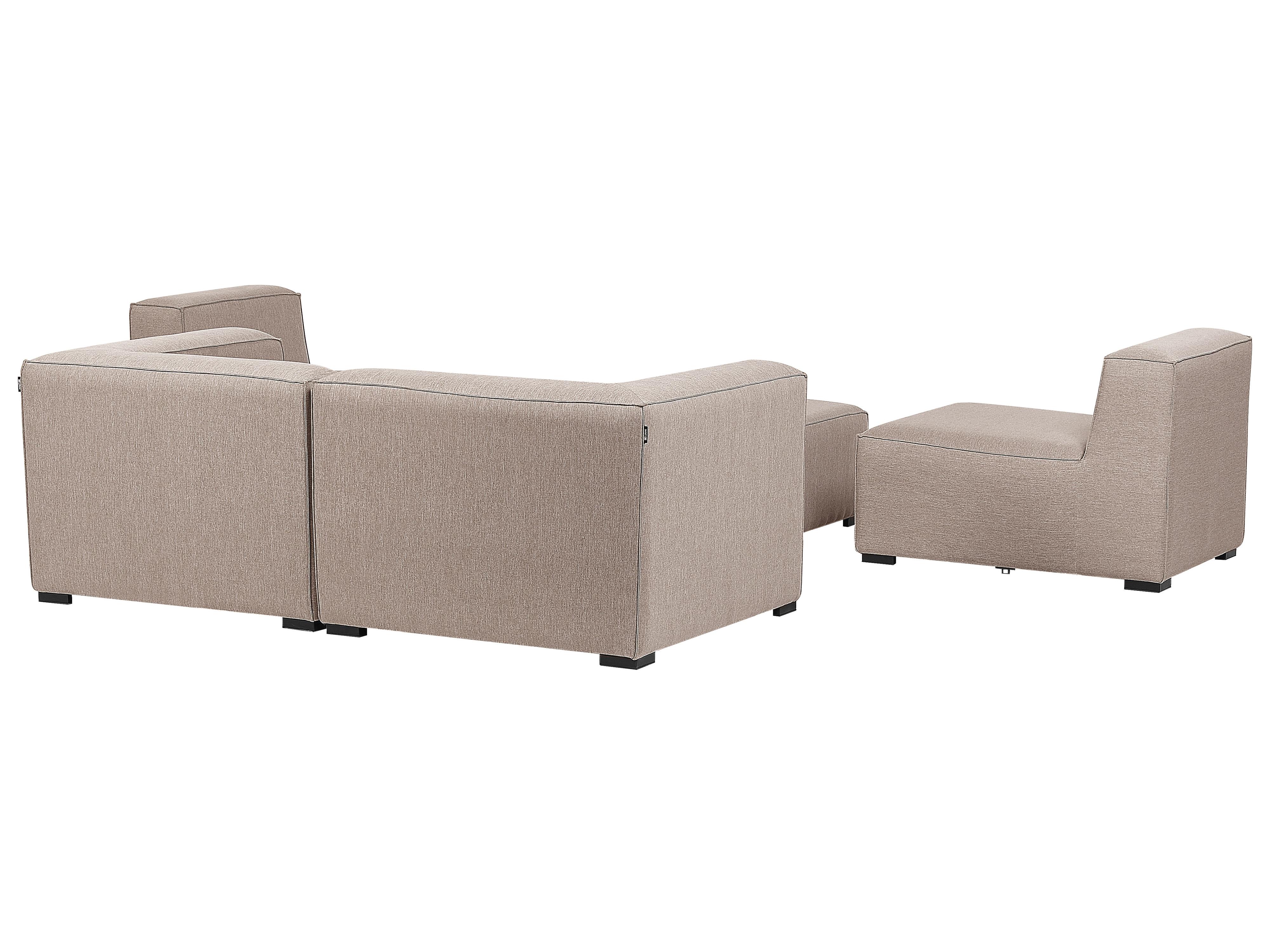 Tuin loungebank met ottomaan 4-zits AREZZO modulair Beige
