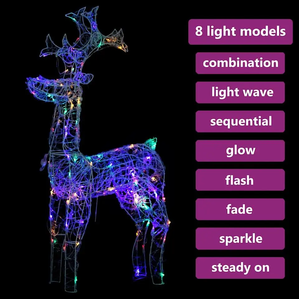 vidaXL - Rendier Kerstdecoratie - Multikleur