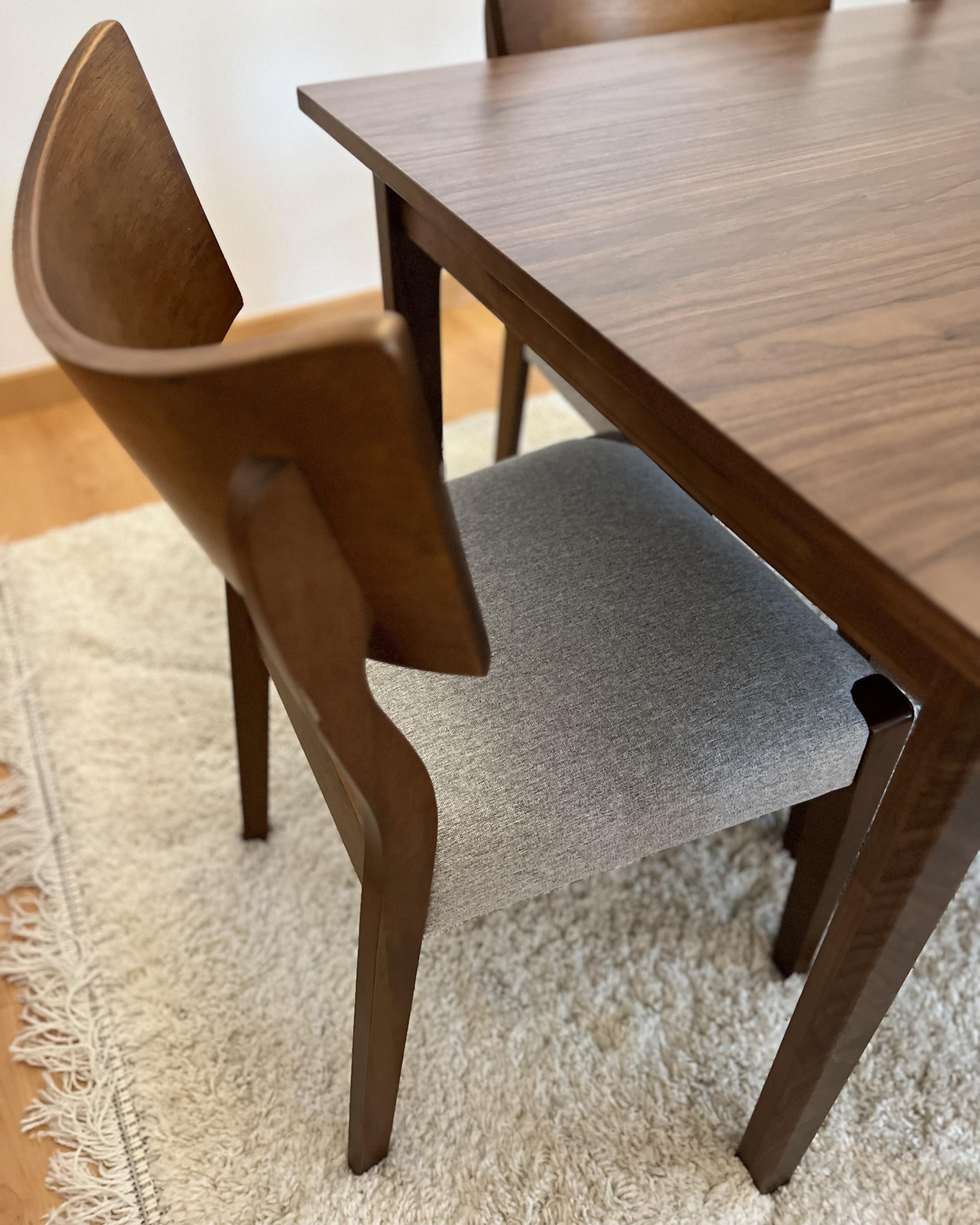 Set van 2 eetkamerstoelen EDEN Hout Lichtgrijs
