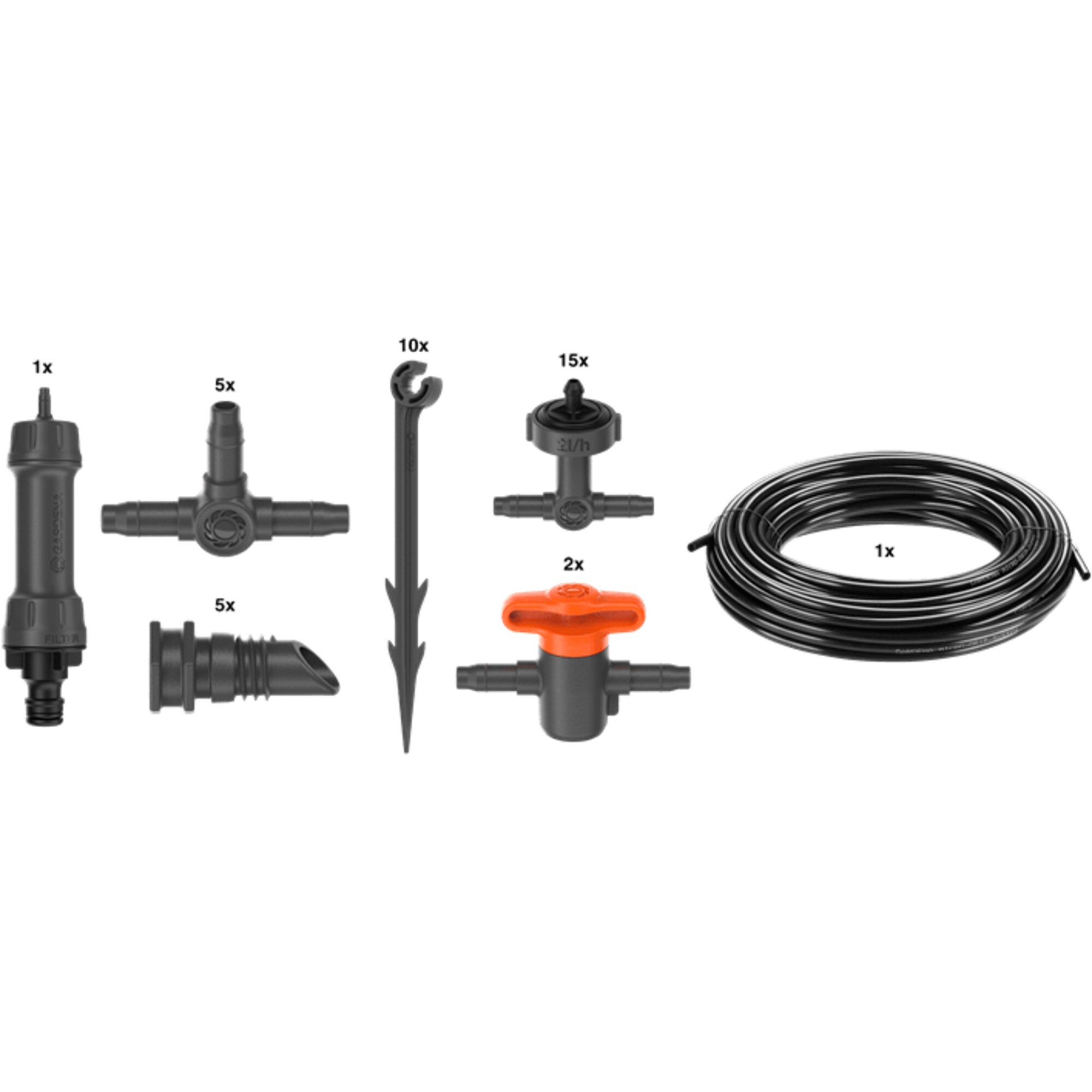 GARDENA Tropfer Micro-Drip-System Tropfbewässerung Set Balkon, 15 Pflanzen