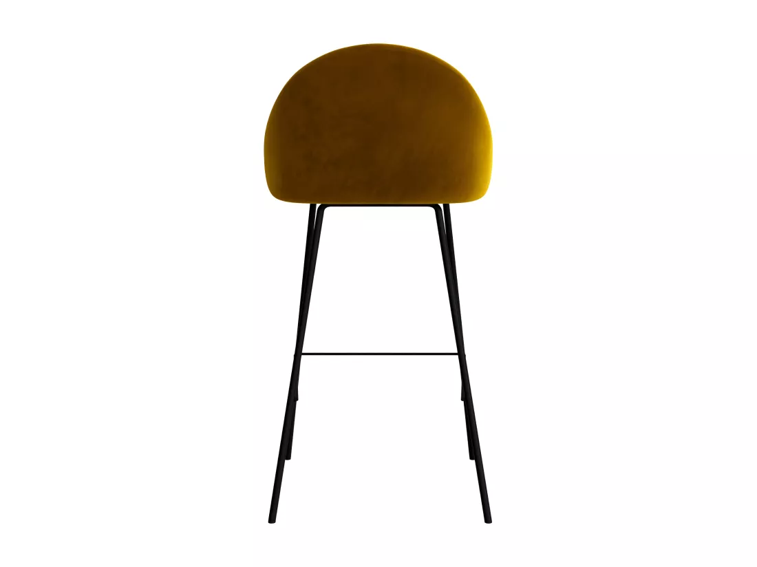 Lot de 2 chaises de bar en velours jaune 75 cm - Misty