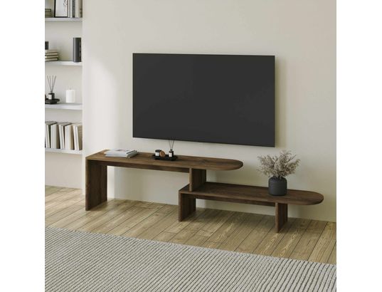 CONCEPT1 - Meuble TV Puzzle noyer 130 x 35 x h45 cm