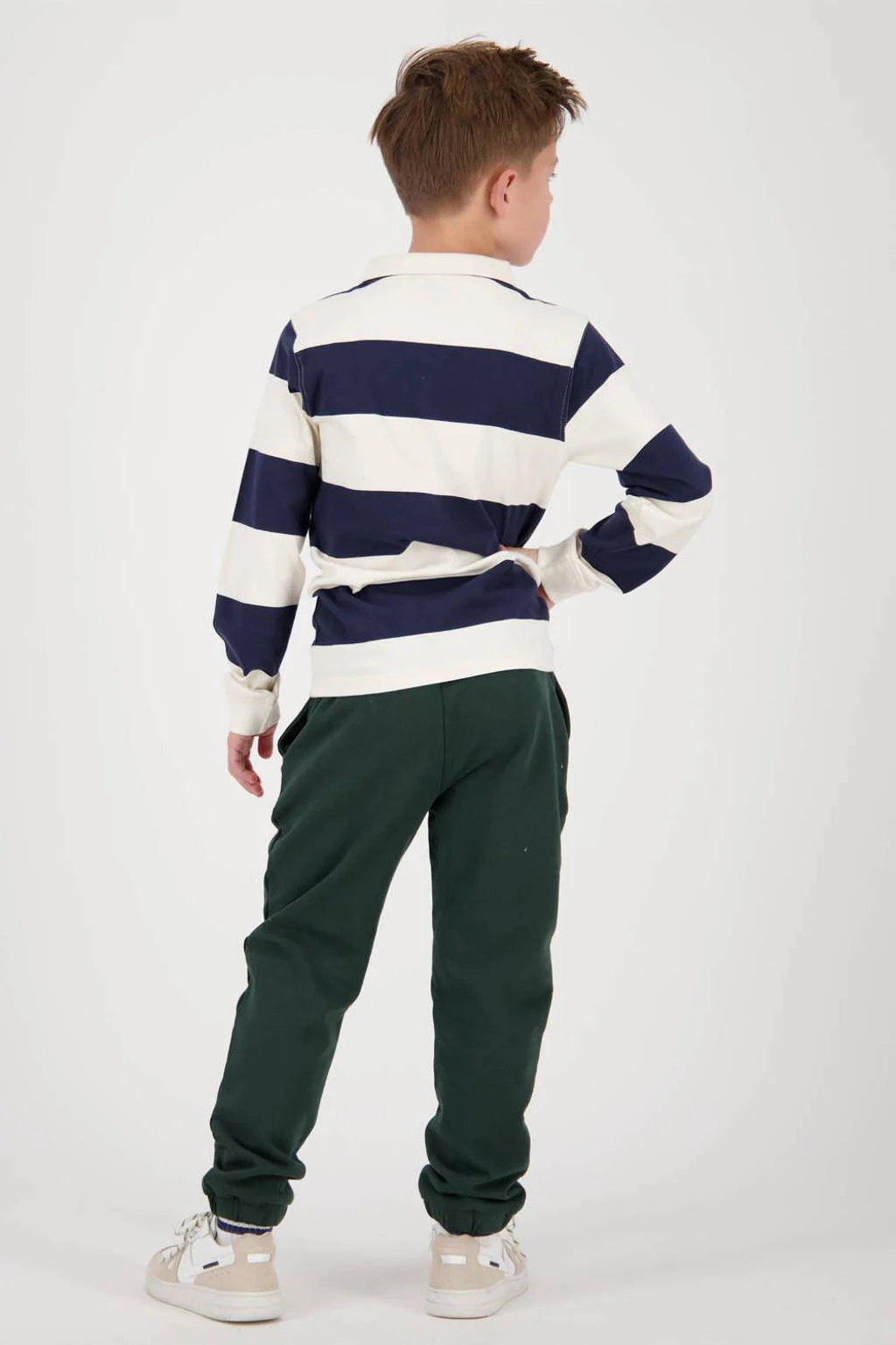 Vingino gestreepte longsleeve Lex blauw/ecru
