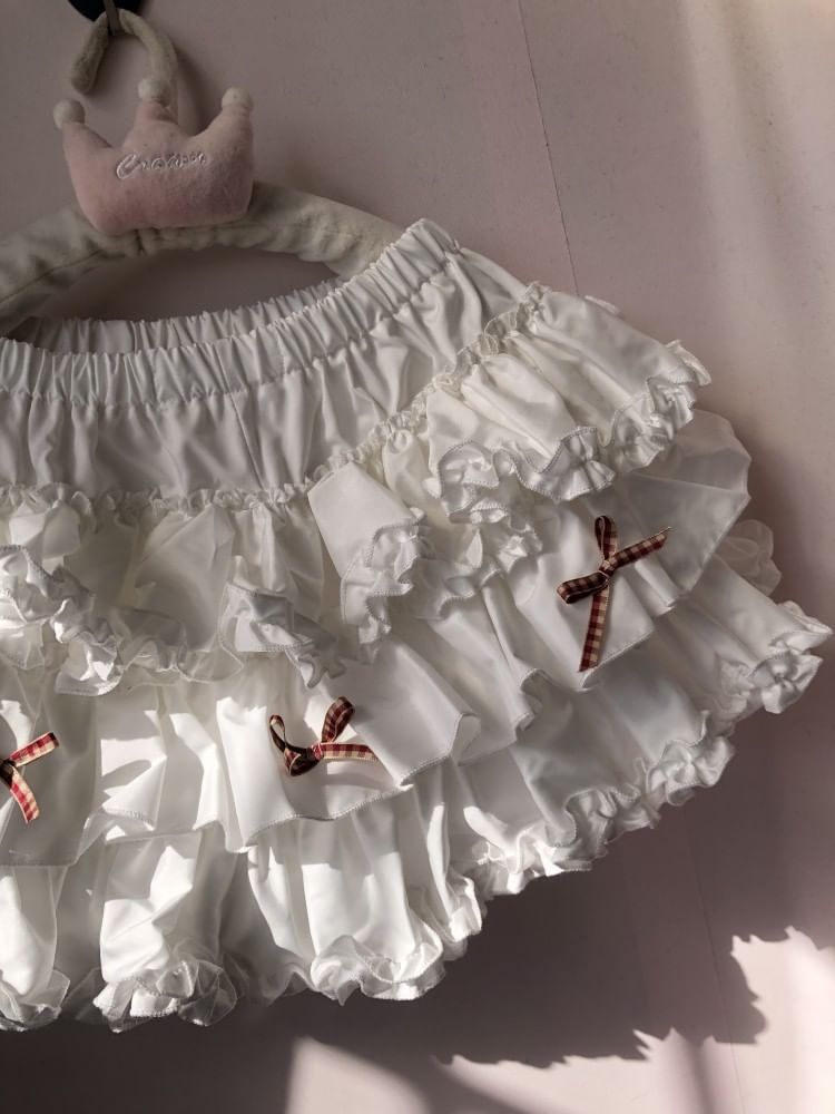 Miu B - Mini A-lijn rok met hoge taille en ruitmotief en strik
