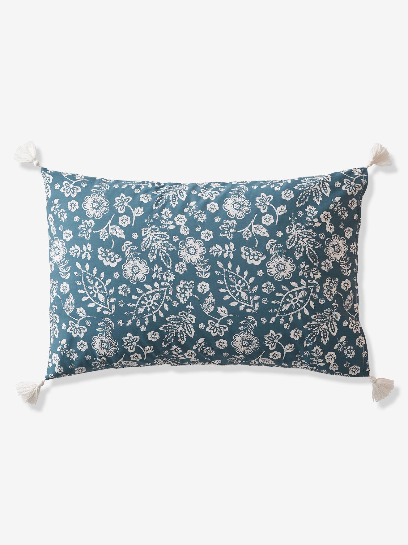 Conjunto de capa de edredom e fronha infantil Caravan, azul escuro liso com estampas.