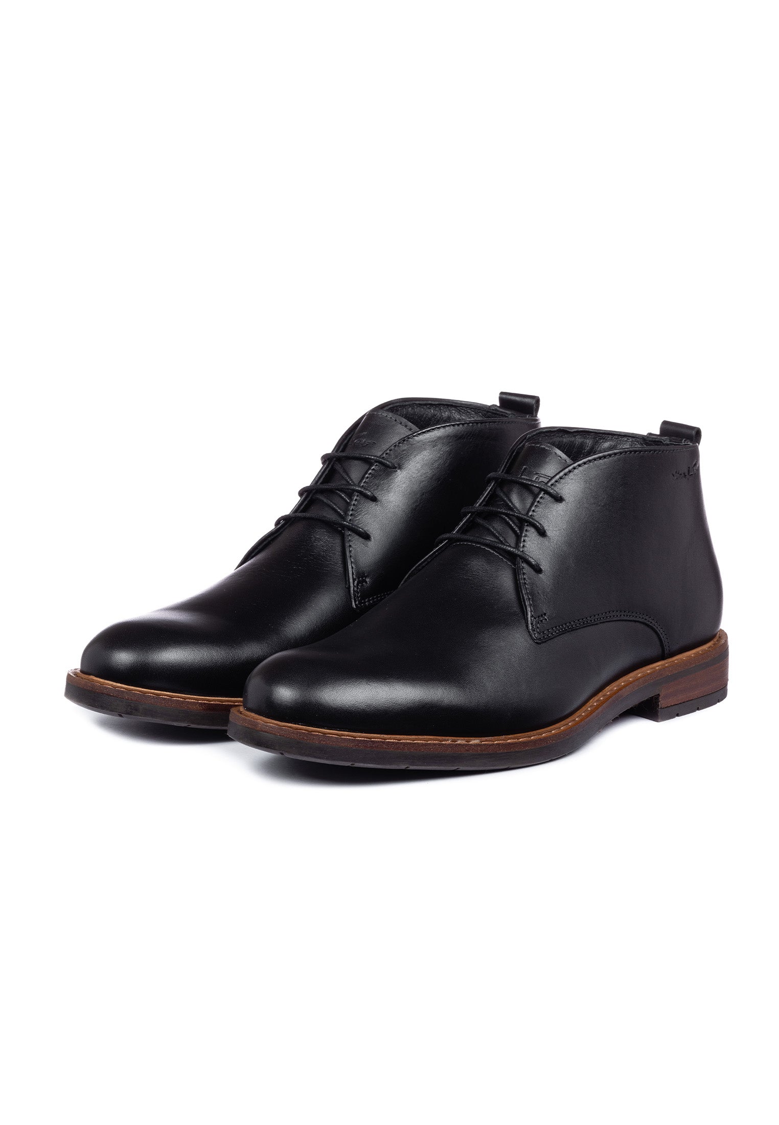 Zwart gladleren Boston boot