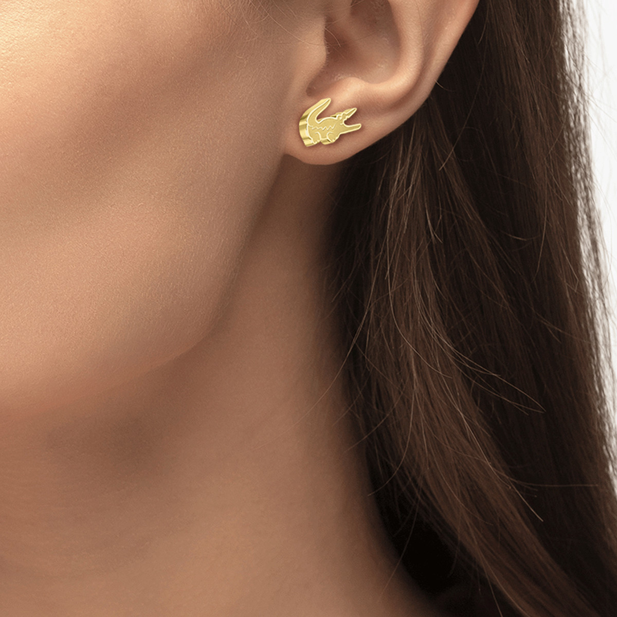 Boucles d'oreilles LACOSTE acier doré