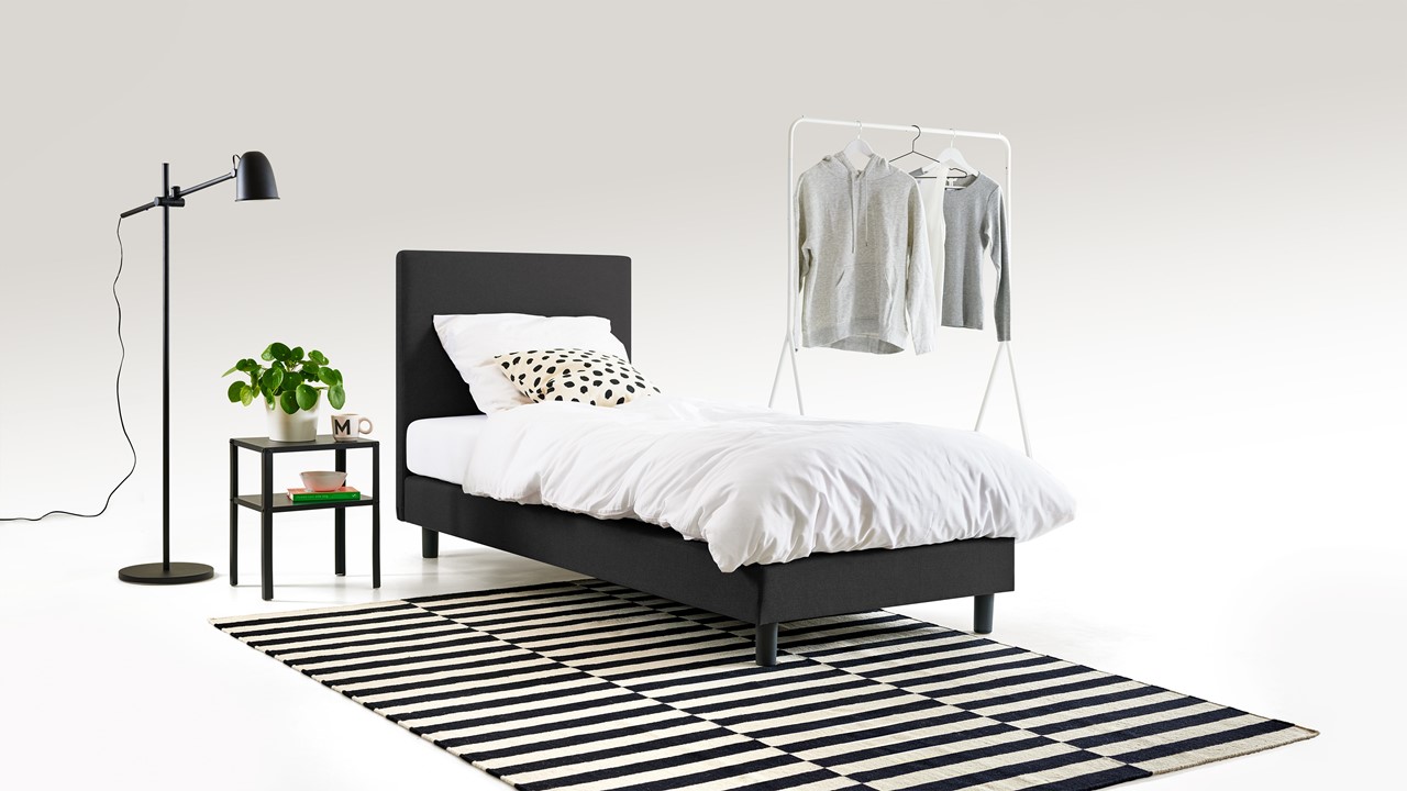 Box Ambra met Silver Pocket Deluxe Foam matras dark grey