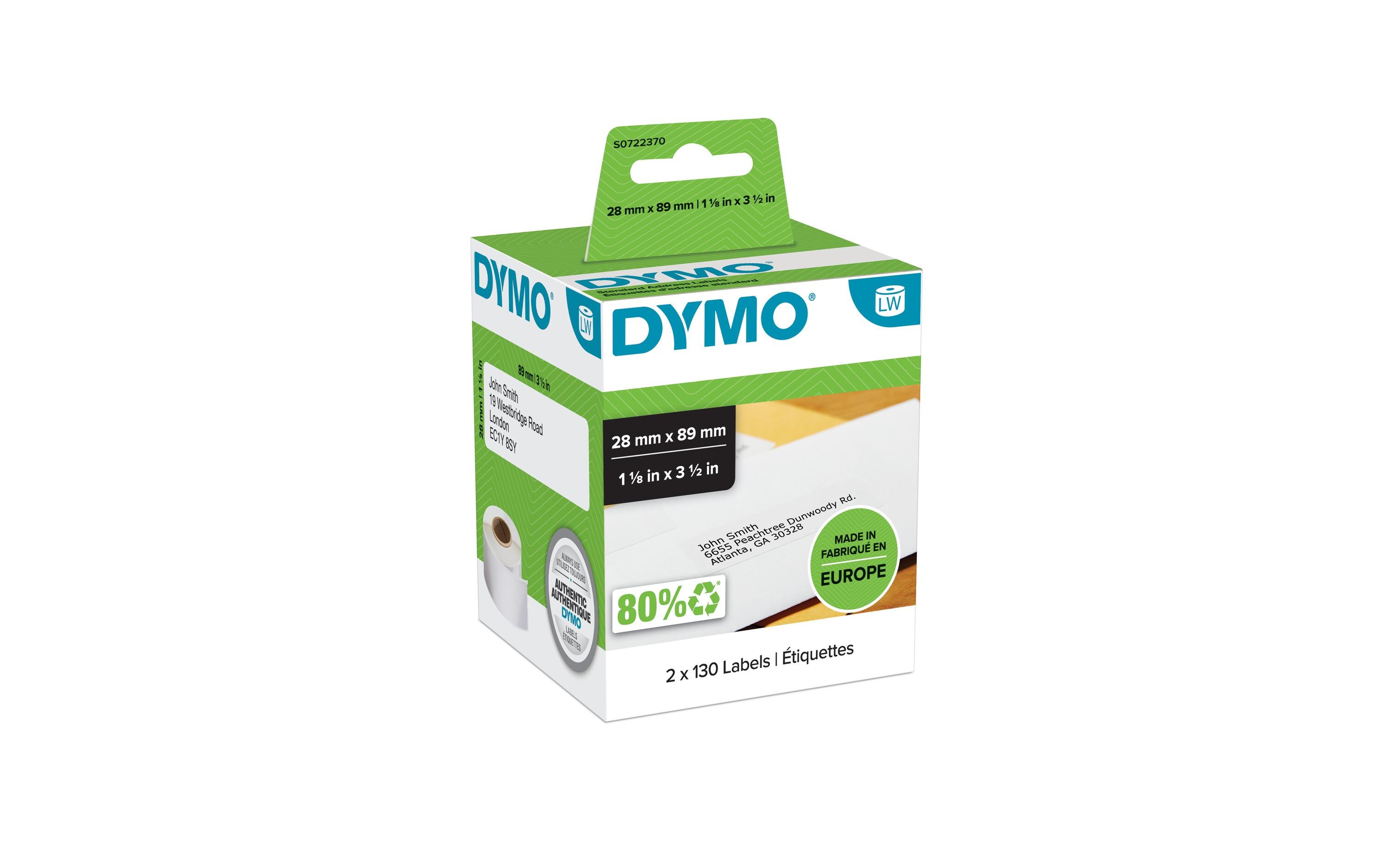 Etikettenrolle Thermo Direct 28 x 89 mm2 Rollen à 130 Etiketten, weiss
