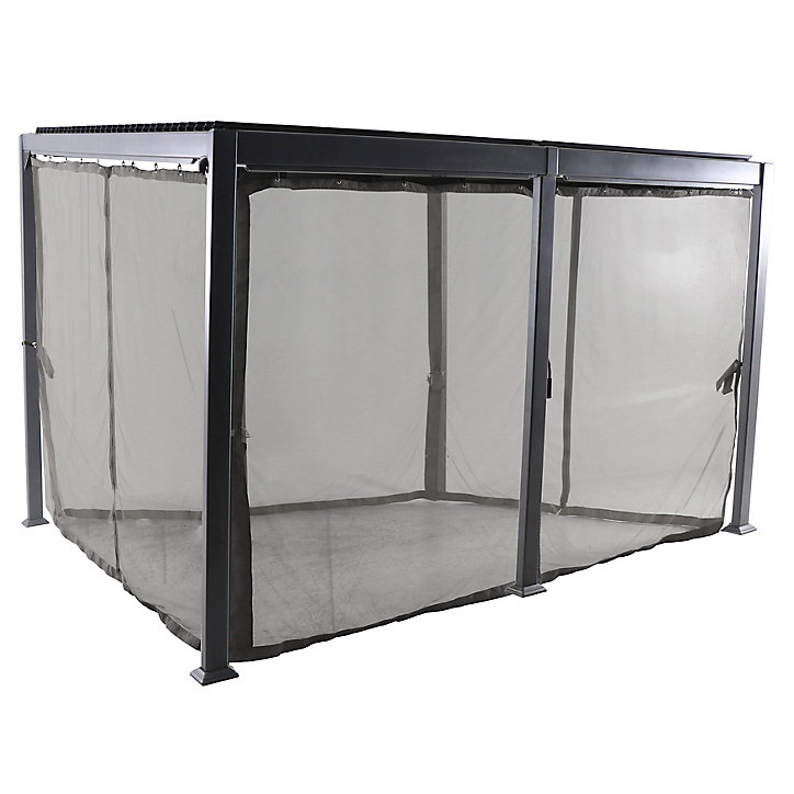 Tonnelle aluminium Hespéride Avila graphite 4 x 3 m