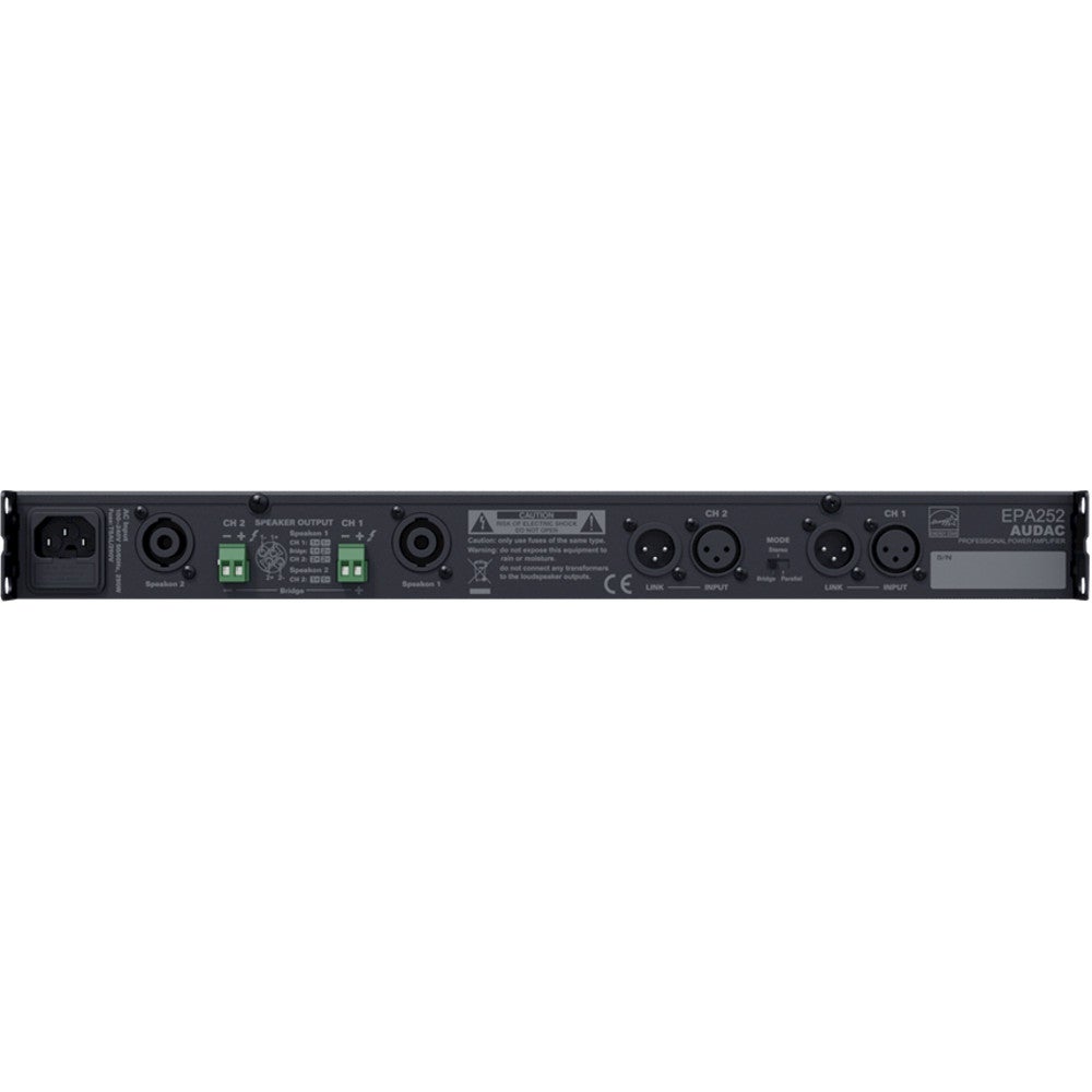 Audac EPA252 klasse D versterker 2x 250W