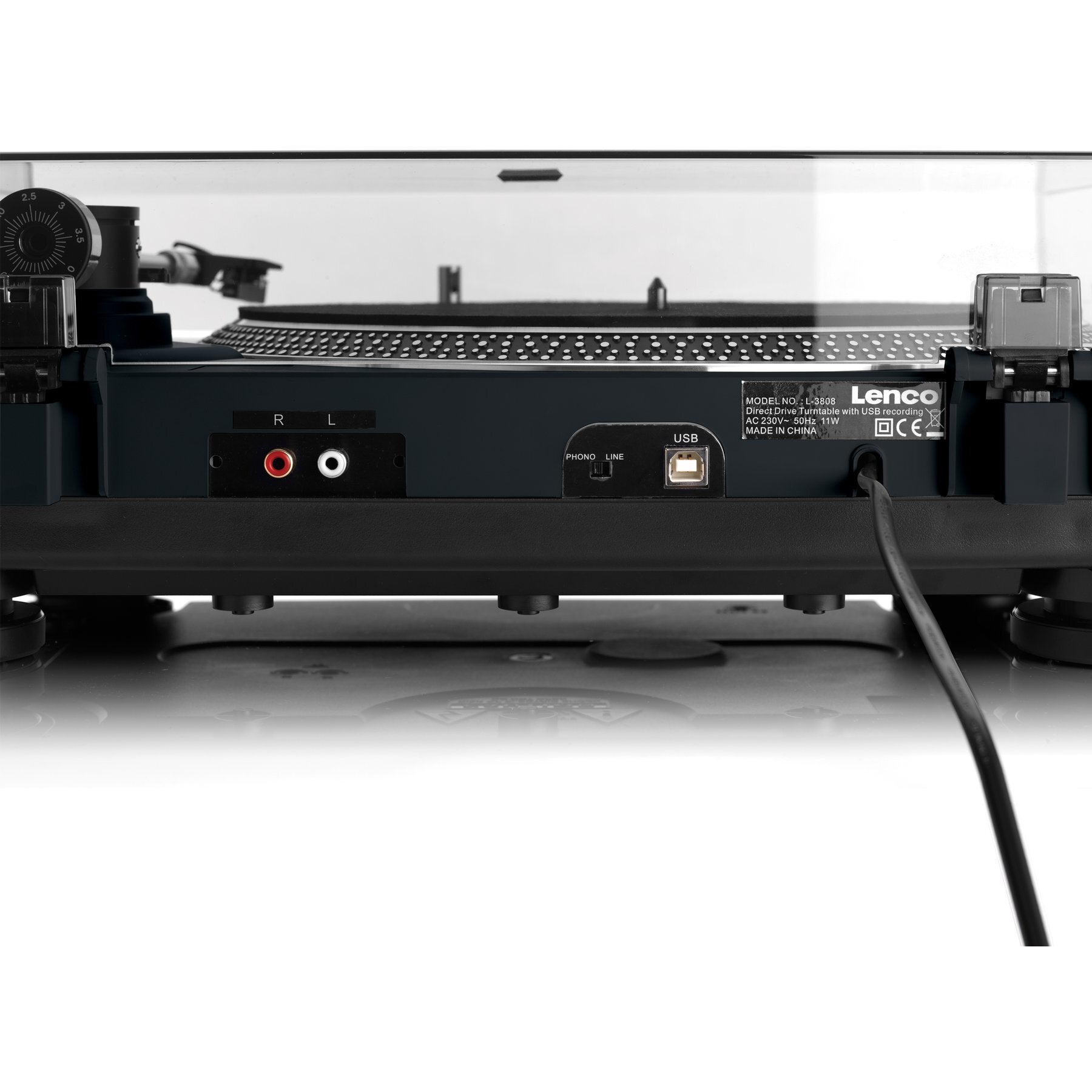 Lenco L-3808 Matte Black digitale USB-platenspeler