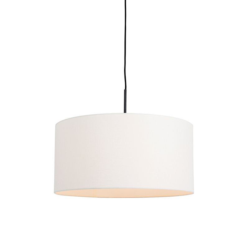 Moderne hanglamp zwart met witte kap 50 cm - Combi 1