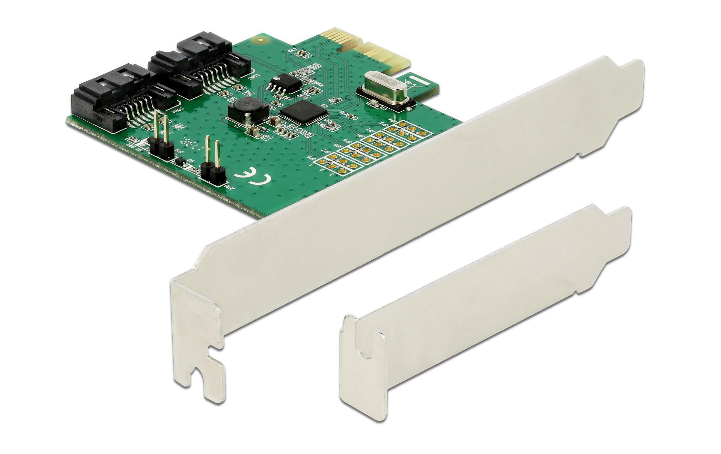 RAID-Controller PCI-Ex1- 2x SATA Chipsatz ASM1061RDelock 2 Port SATA PCI Express Karte mit RAID