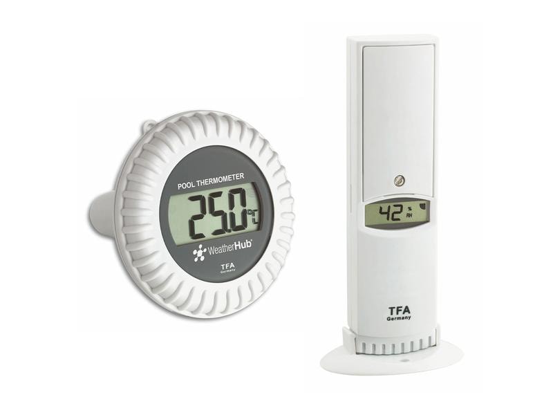 TFA Dostmann Temperatur-/Feuchtesender WeatherHub 30.3310 Thermo-Hygro-Sender mit Poolsender