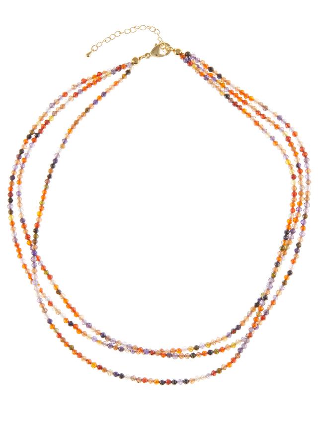 Star-Collier, Zirkonia, 3-reihig
