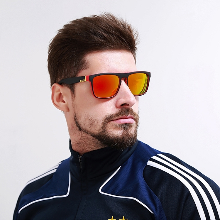 UV400 Sonnenbrille Sport Look für Männer / Frauen - Schwarz / Blau / Grün (Eckig)