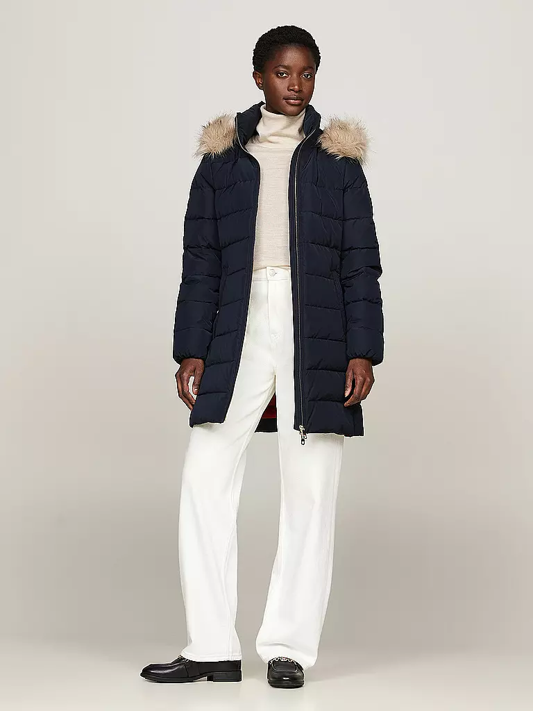 TOMMY HILFIGER Daunensteppmantel dunkelblau