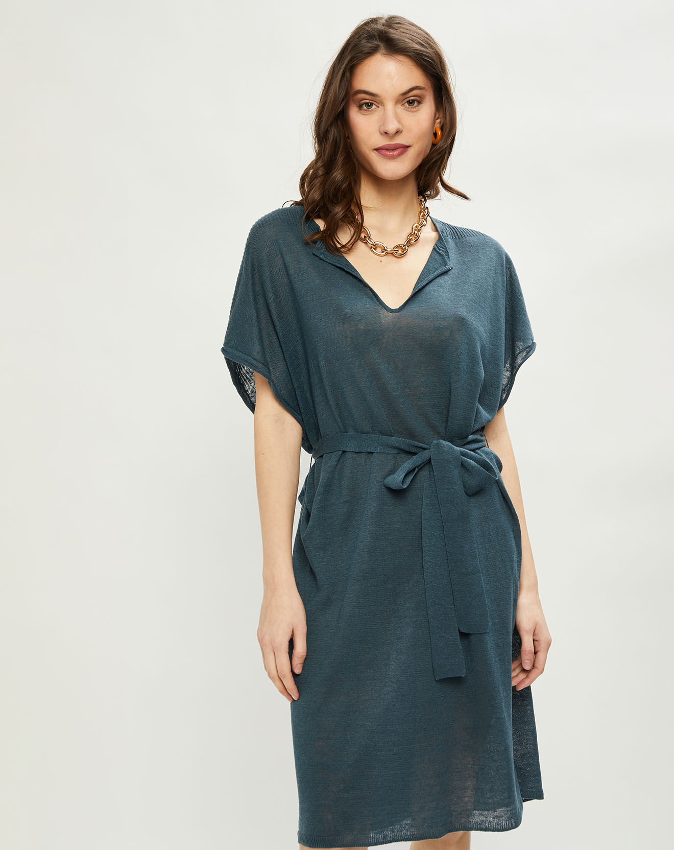 Harris Wilson Robe 100% Lin Therese argile