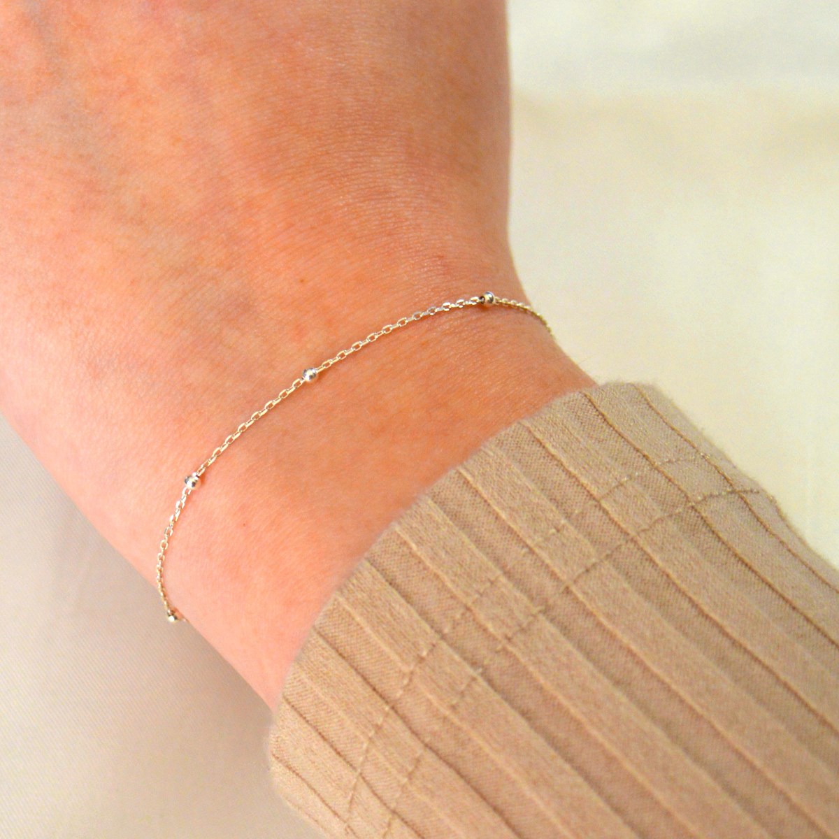Bracelet femme chaîne satellites argent 925