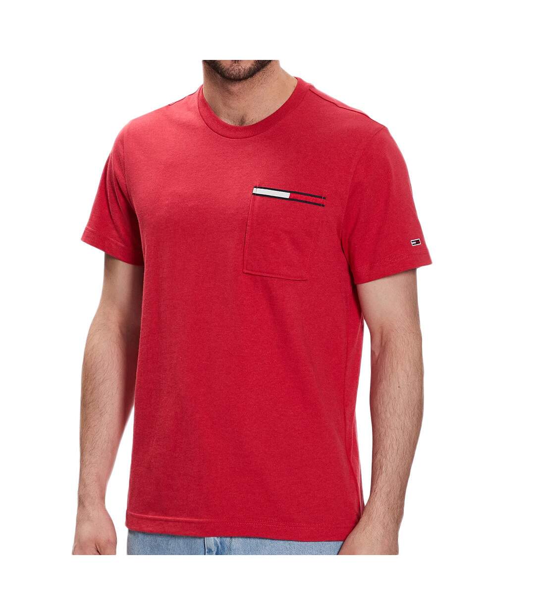 T-shirt Rouge Homme Tommy Hilfiger Essential Flag