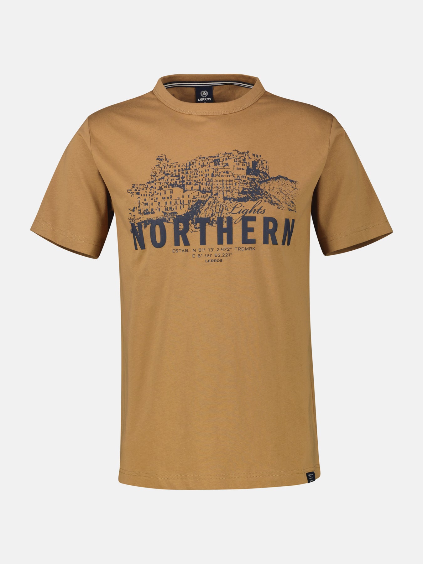 Unifarbenes T-Shirt mit Brustprint
