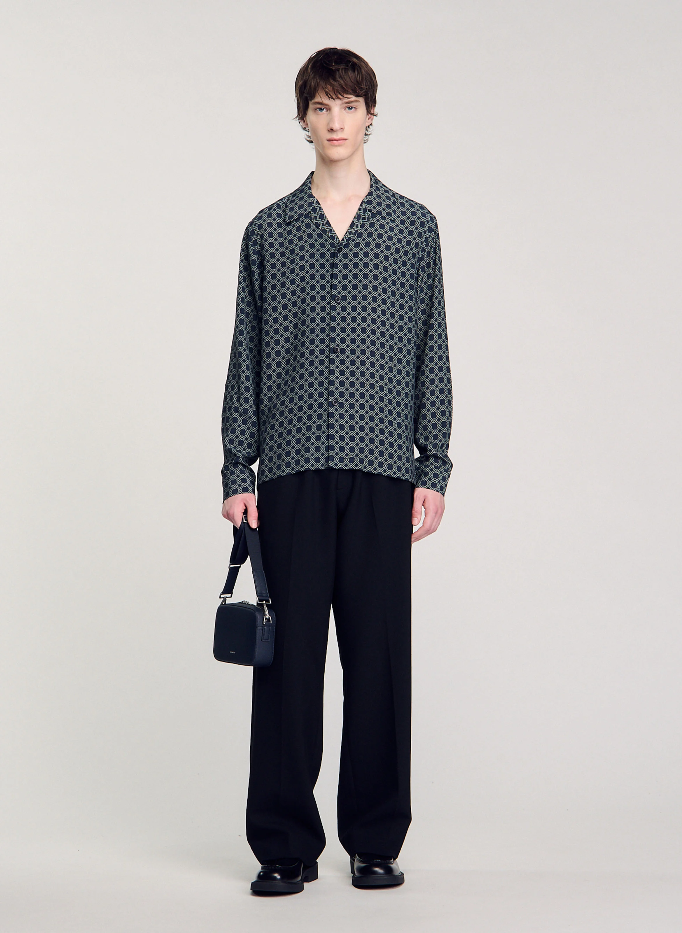 Chemise ample imprimée | Bleu