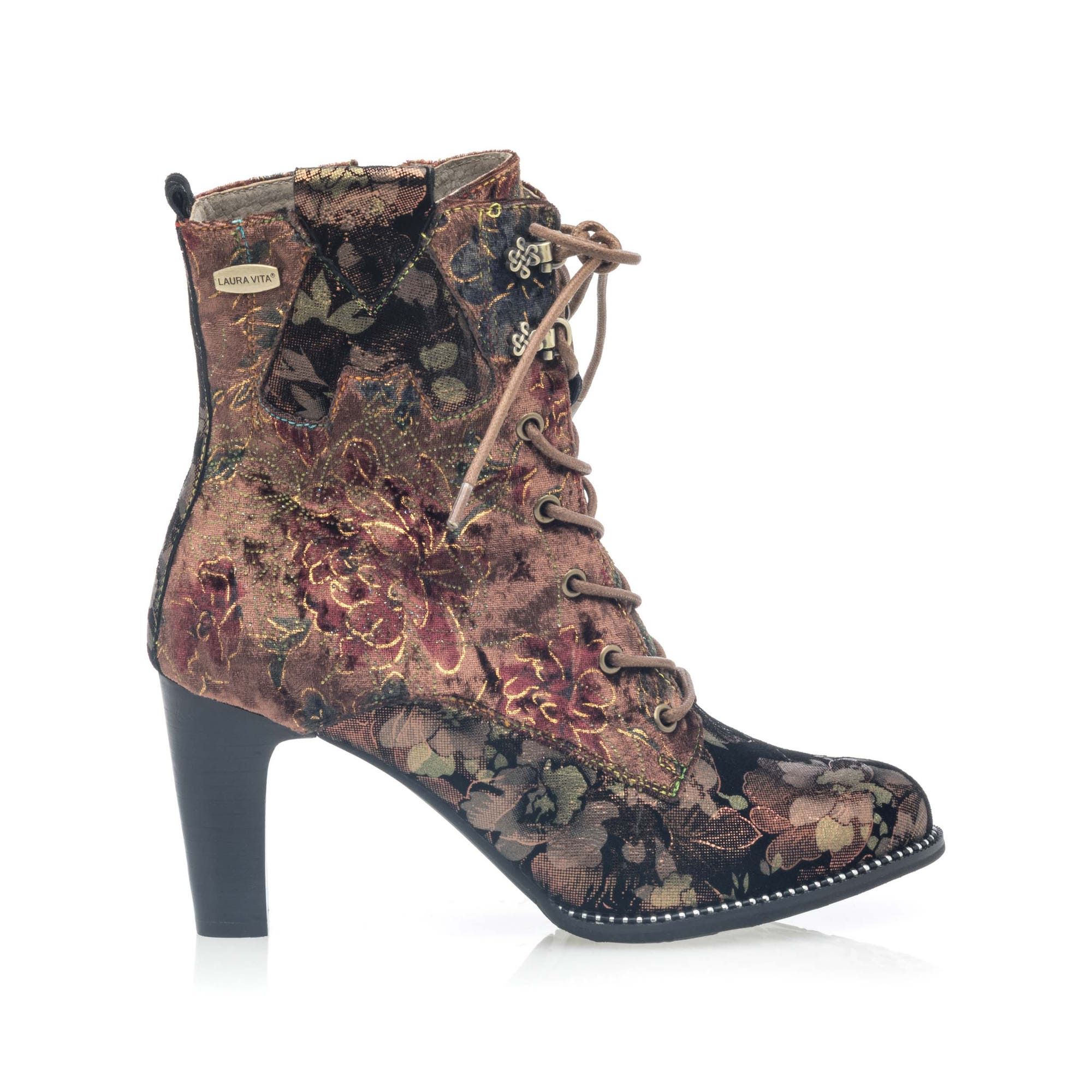 Bottines à lacets à talon Femme bronze