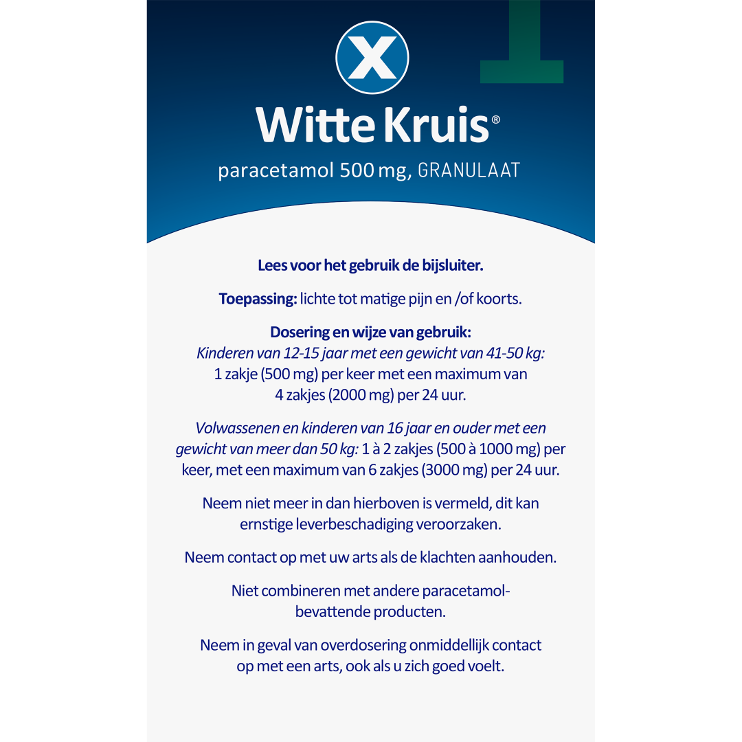 Witte Kruis Paracetamol 500 mggranulaat (10 zakjes)