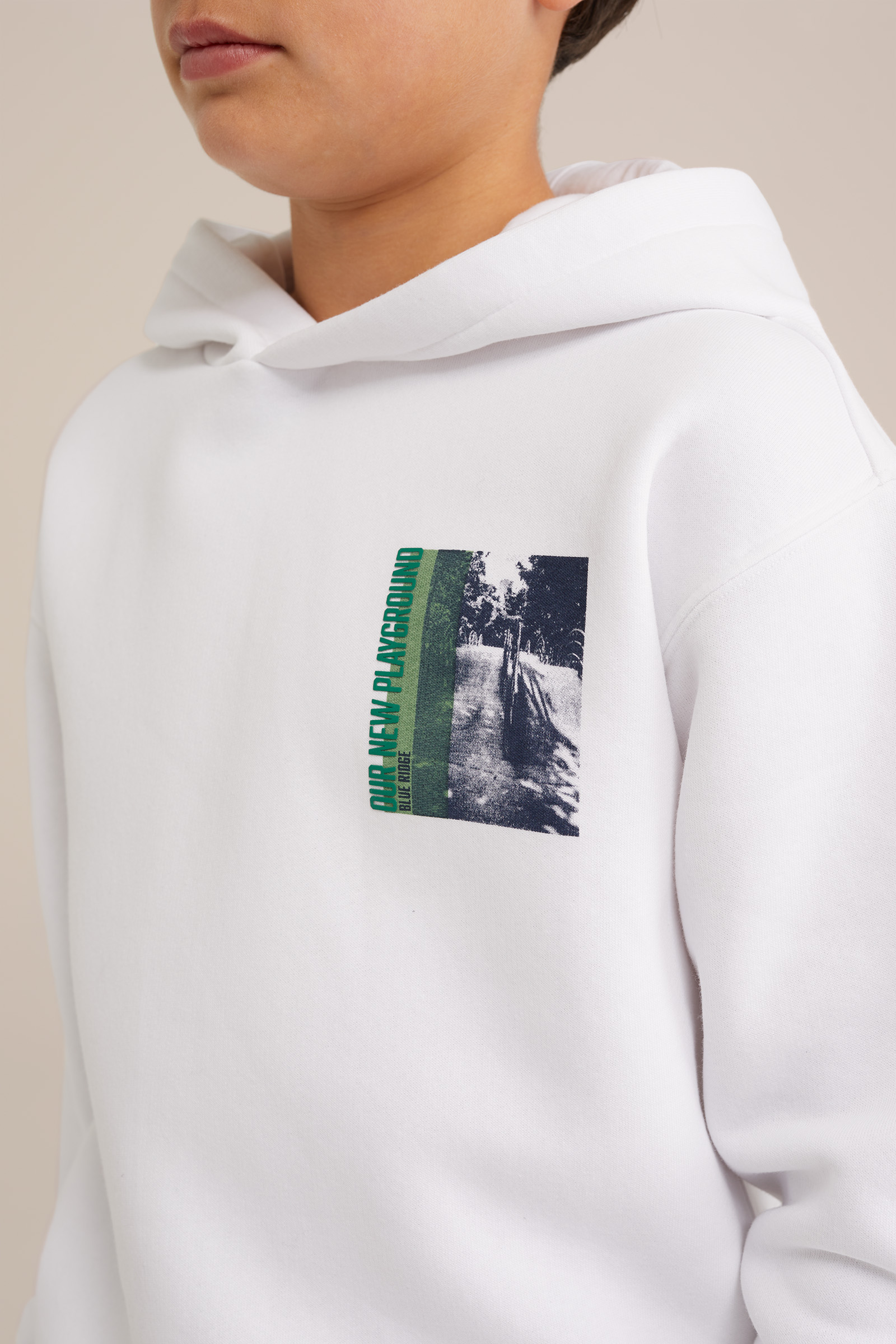 Jongens hoodie met opdruk Blue Ridge Wit