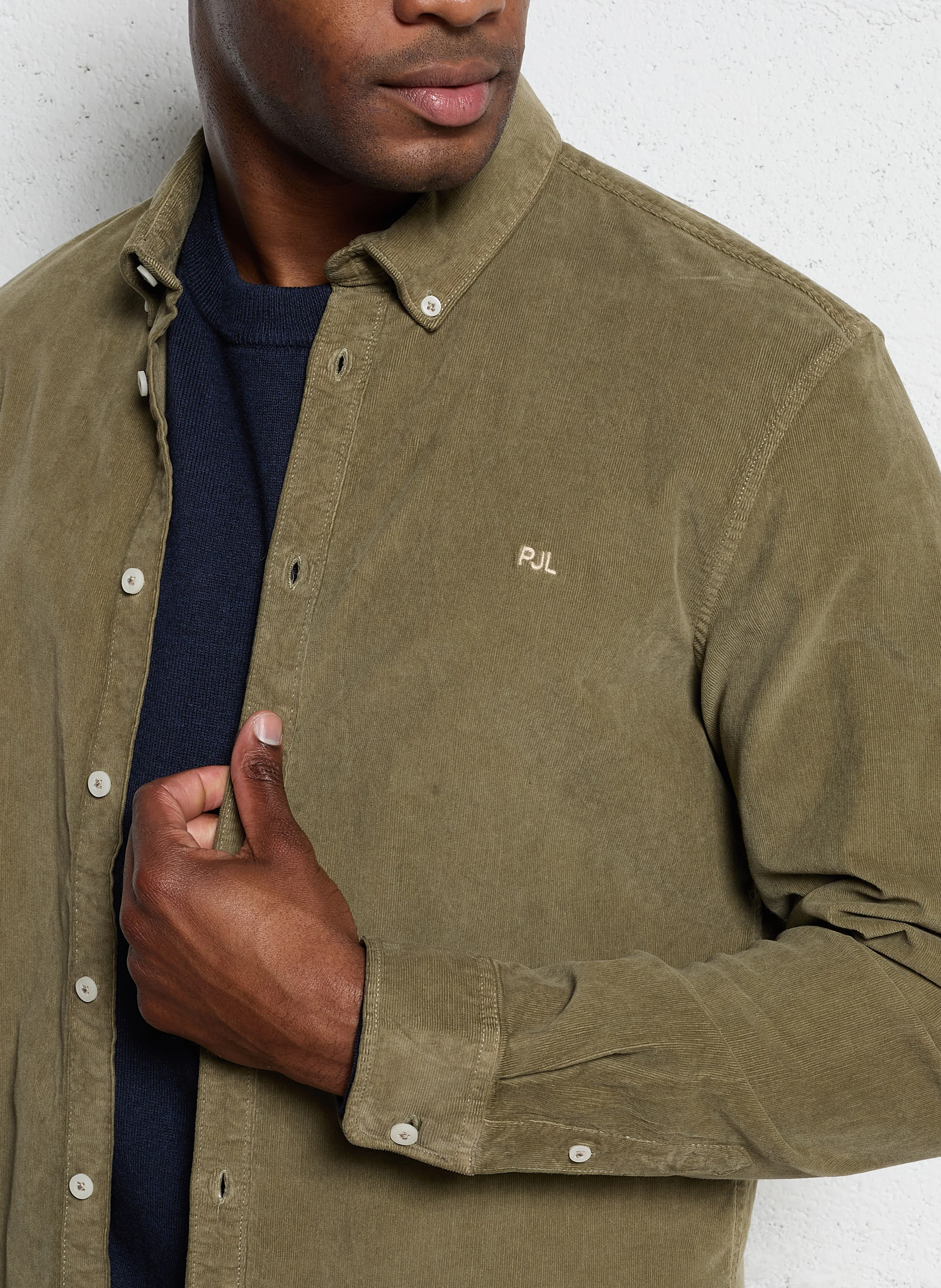 MILLER - Chemise col classique en coton mélangé | Vert