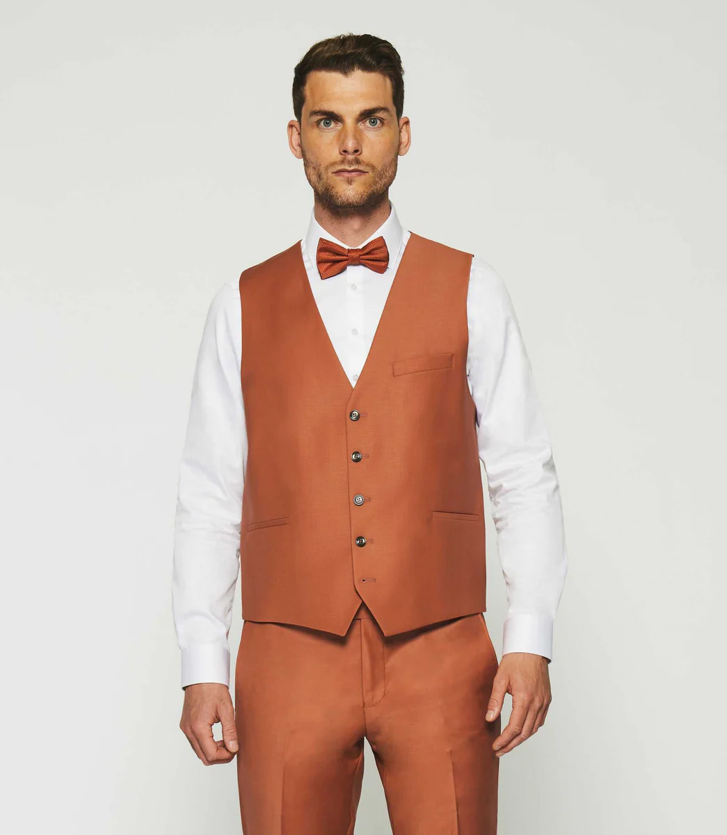 Gilet de costume en laine orange JFAVORI