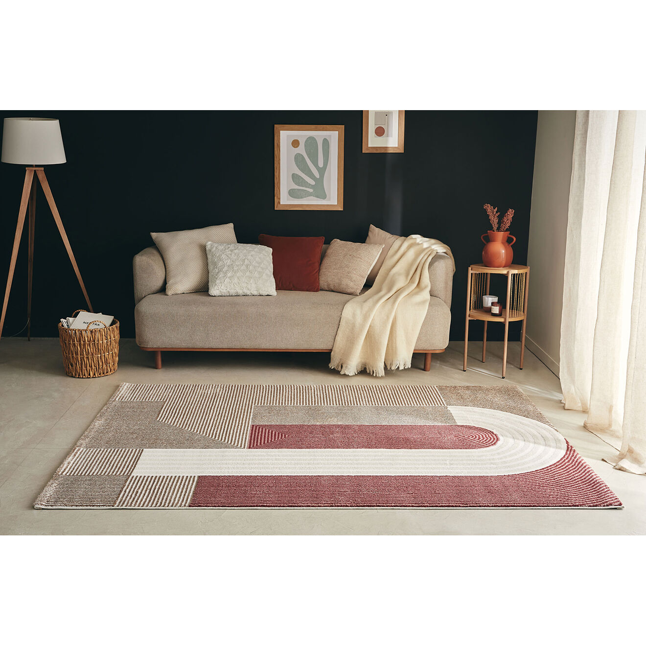 Nazar Rugs Tapis Memphis 563 rouge - 200x290 cm
