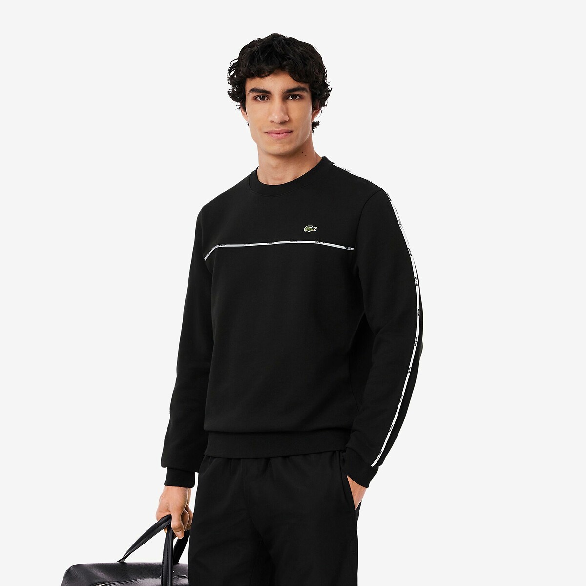 Suéter Lacoste com gola redonda e detalhes Lacoste