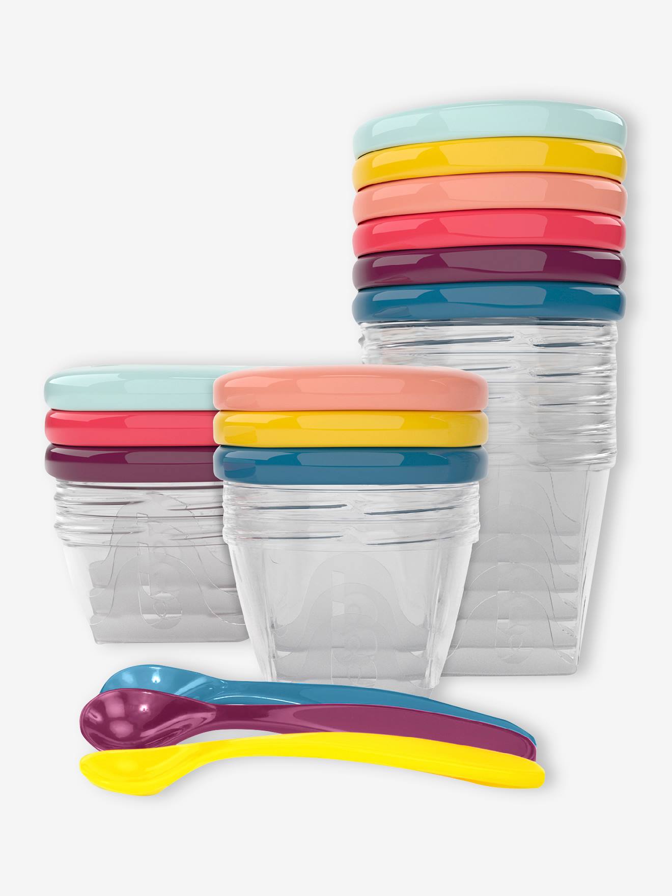Conjunto de 12 mamadeiras herméticas + 3 colheres macias BABYMOOV Babybols Multi Set laranja claro liso