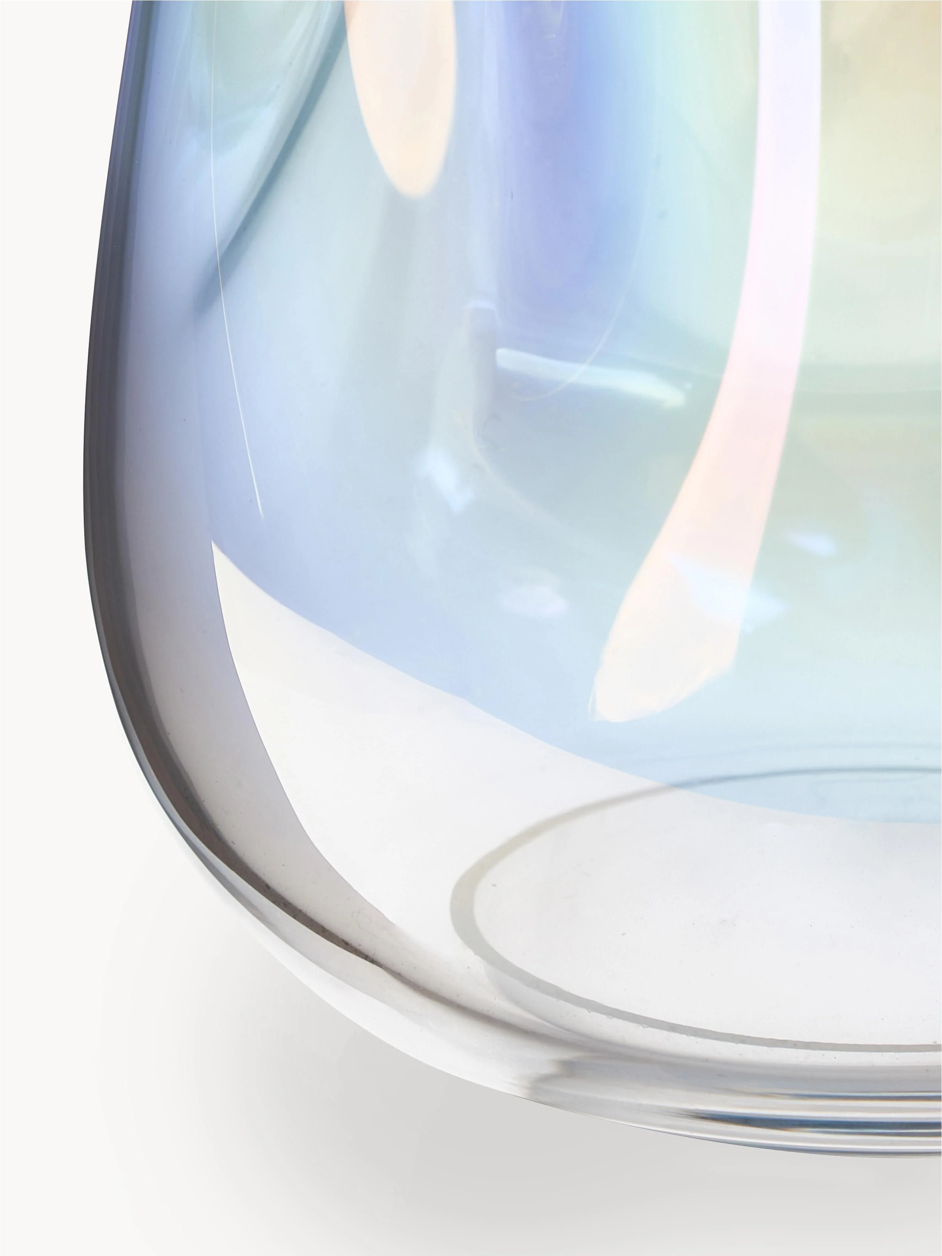 Mondgeblazen glazen vaas Rainbow, H 26 cm
