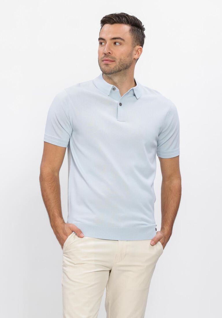 lichtblauwe genti polo polo 2 button ss 1260