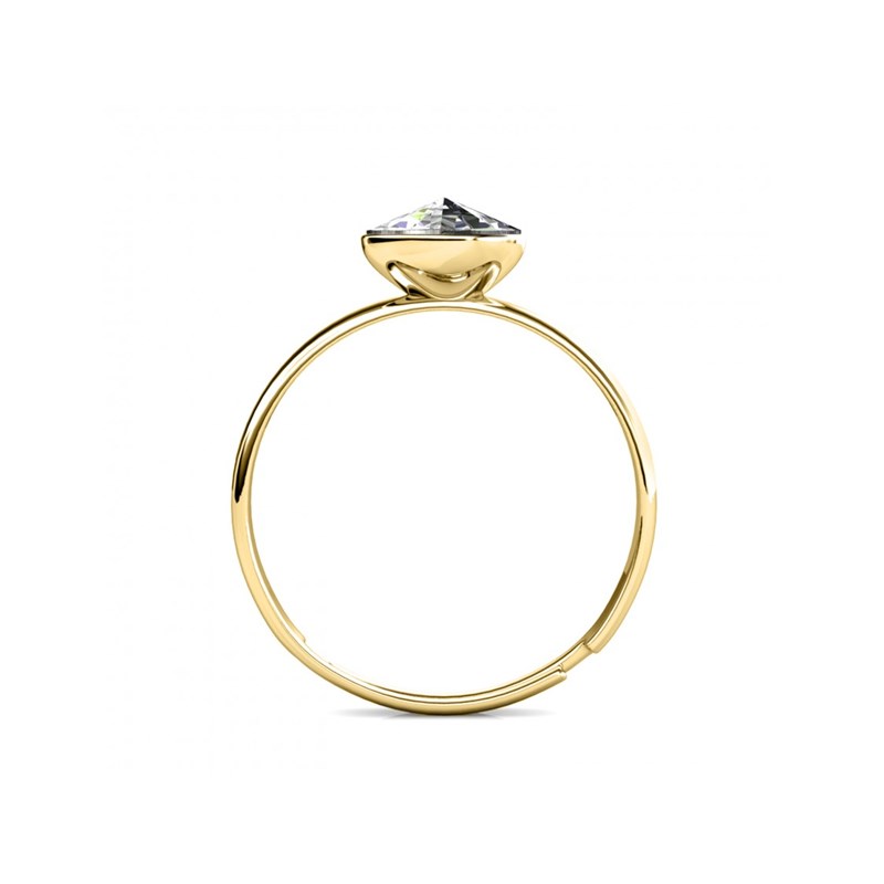 Bague réglable Acacia - Doré et Cristal