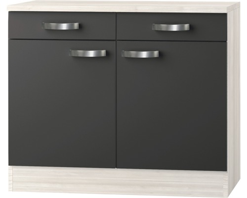 Optifit onderkast met lade en draaideur Faro220 BxDxH 100x60x84,8 cm antraciet mat gedemonteerd scharnier omkeerbaar (links of rechts te monteren)
