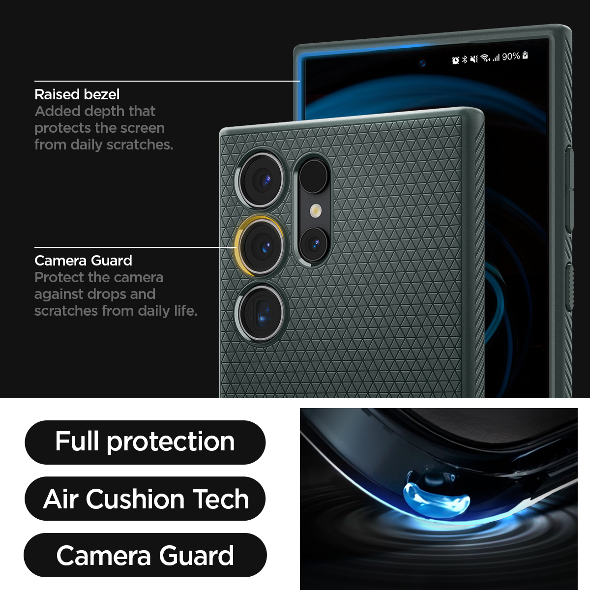 Samsung Galaxy S24 Ultra Liquid Air Case Gummi Hülle (ACS07288) - Abyss Green