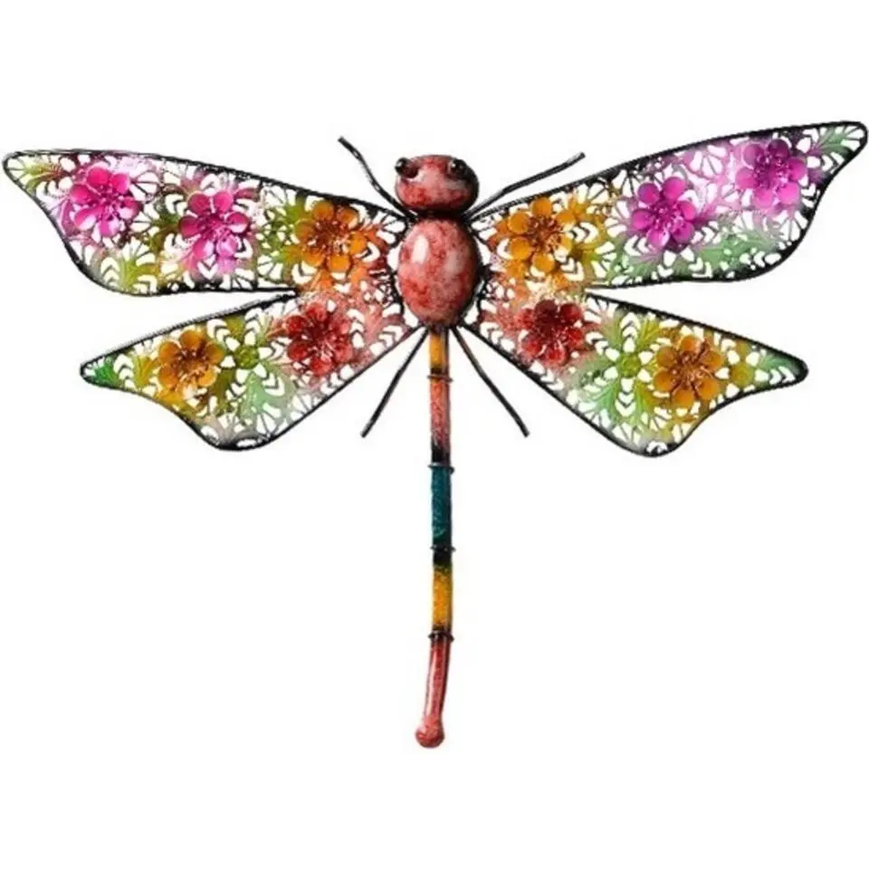 Decoris Tuindecoratie - libelle - metaal - 29 x 47 cm