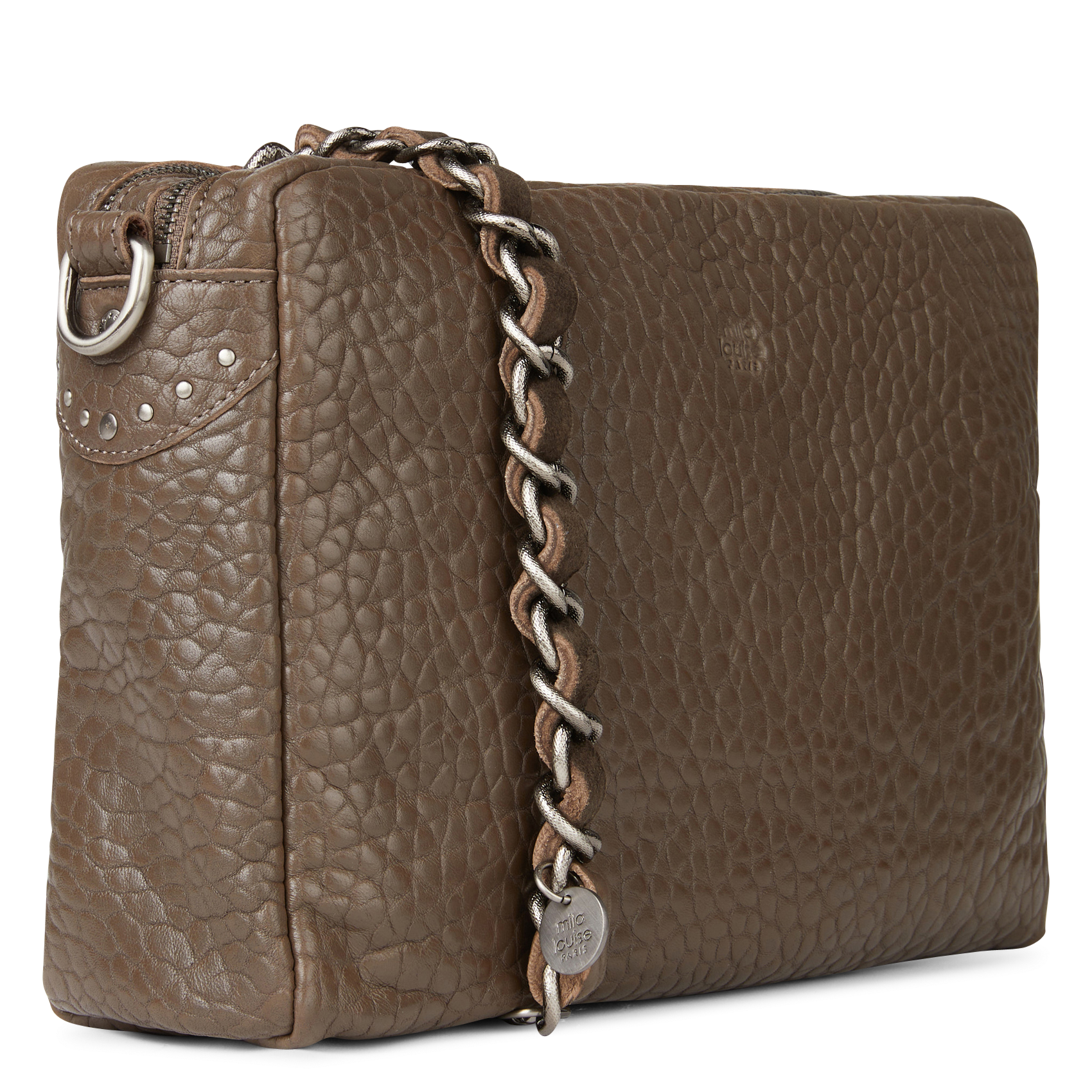 MAMA - Sac bandoulière en cuir grainé | Gris