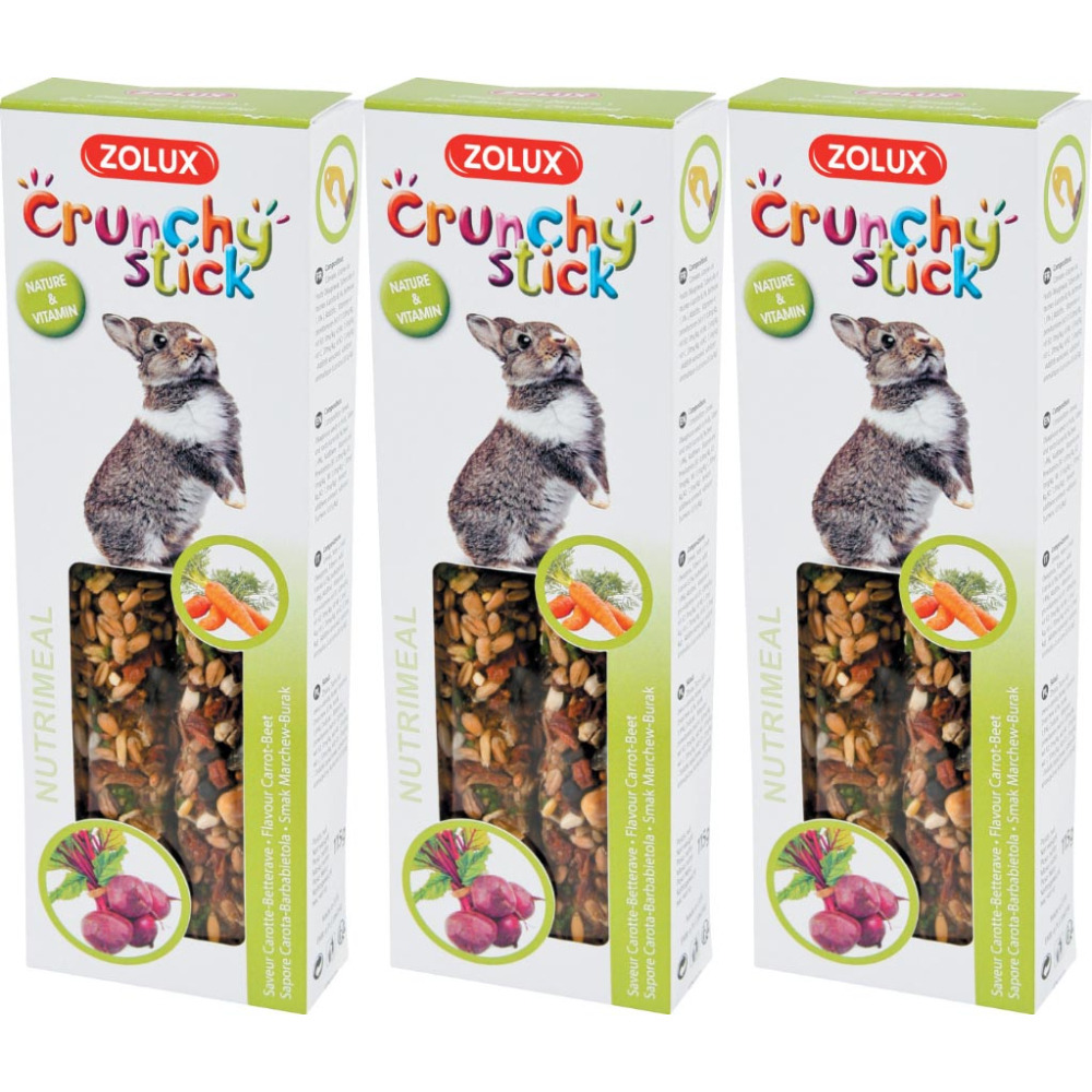 Crunchy stick pour lapin saveur carottes et betterave (lot de 3)