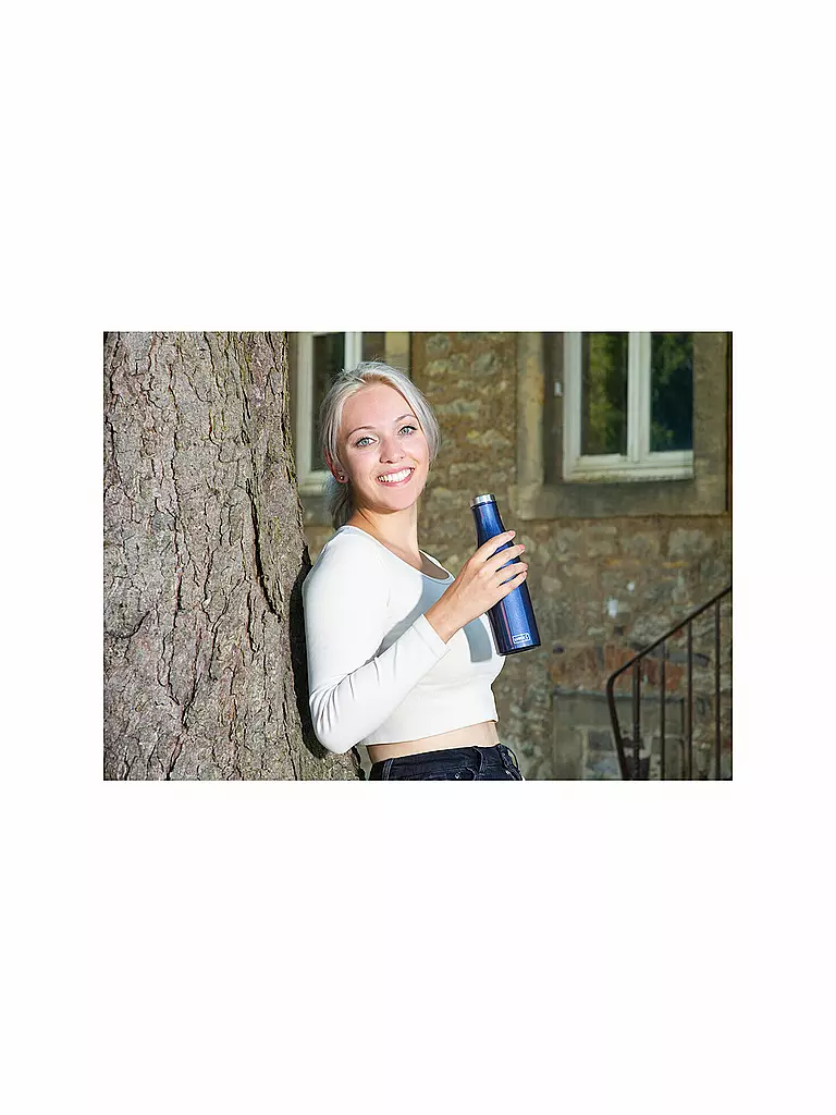 LURCH Isolierflasche - Thermosflasche Edelstahl 0,5l Blau Metallic dunkelblau