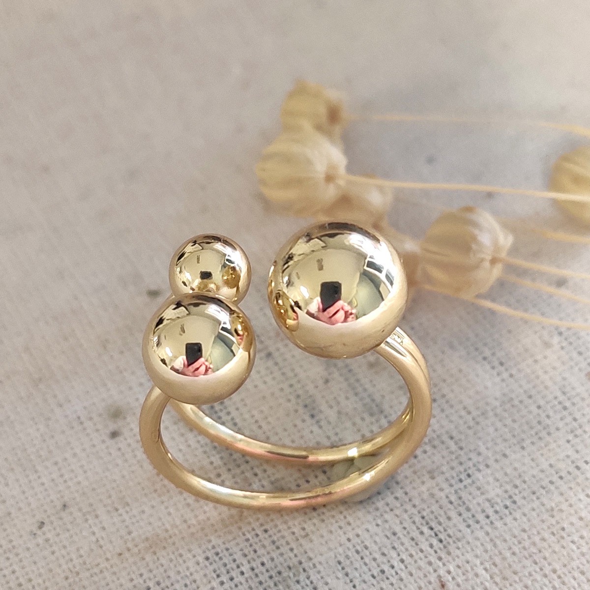 Bague ajustable - Laiton plaqué or
